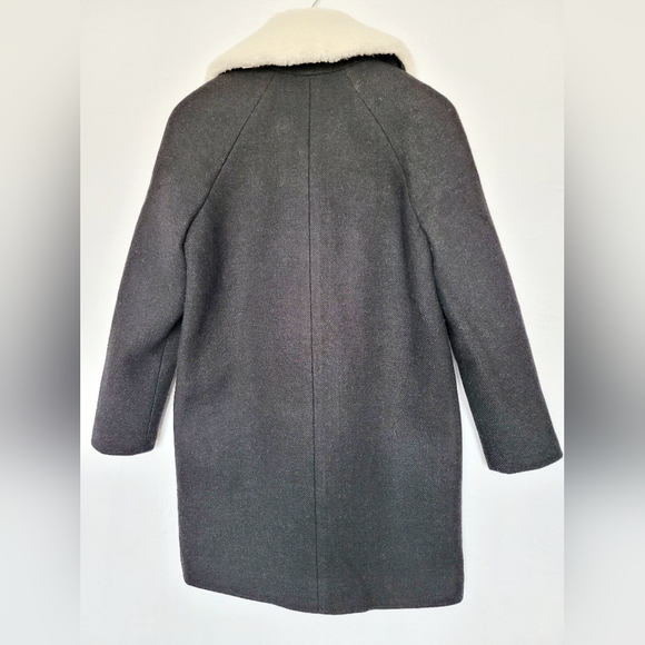 Madewell Women's Eldridge Zip Coat Insuluxe Wool/Cashmere Blend Black/White XS - Picture 12 of 16